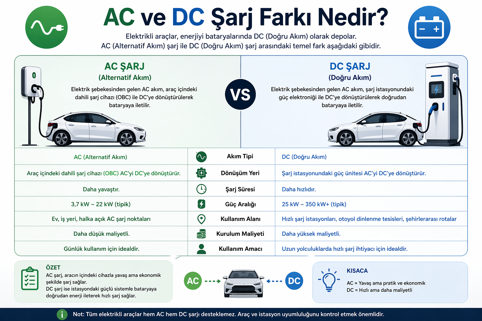 AC ve DC Şarj Arasındaki Fark Nedir?