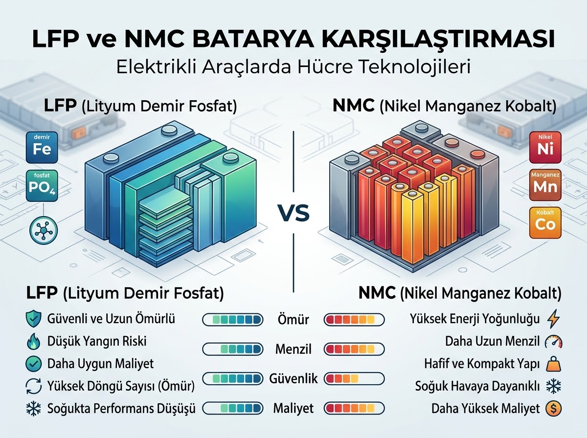 LFP ve NMC Batarya Arasındaki Farklar Nelerdir?