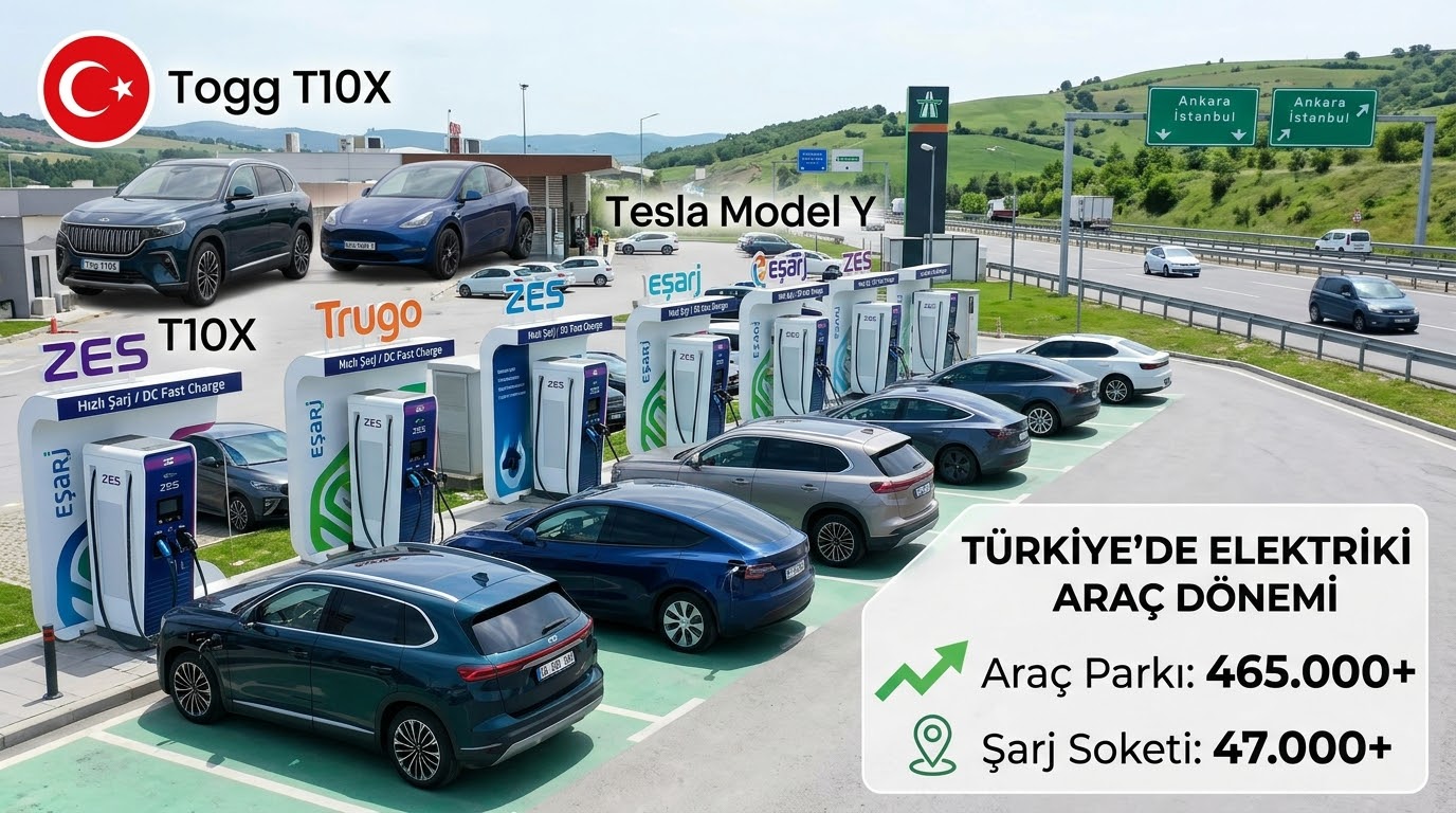 Türkiye’de Elektrikli Araç Parkı 465 Bine Ulaştı: Şarj Altyapısında "Güç ve Lokasyon" Dönemi
