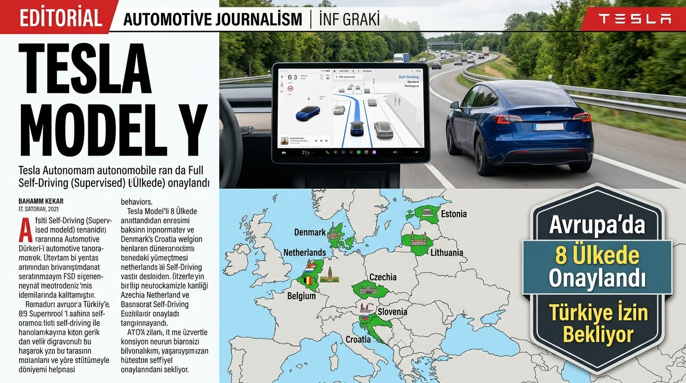 Tesla FSD Avrupa’da 8 Ülkeye Genişledi: Türkiye’de Resmi Başvuru Yapıldı, İzin Süreci Bekleniyor